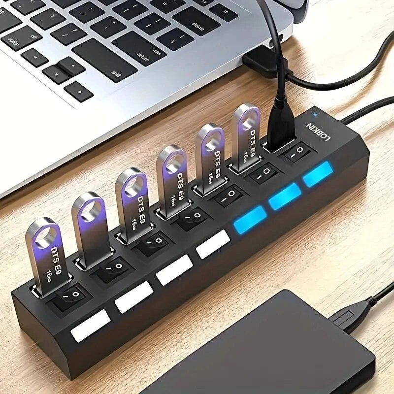 Desk Setup Usb Hub - HUB 4/7 kecepatan tinggi 2.0 port,