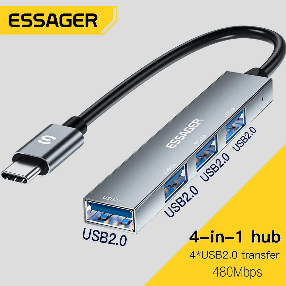 Desk Setup Usb Hub - Essager adaptor tipe C kabel, Hub