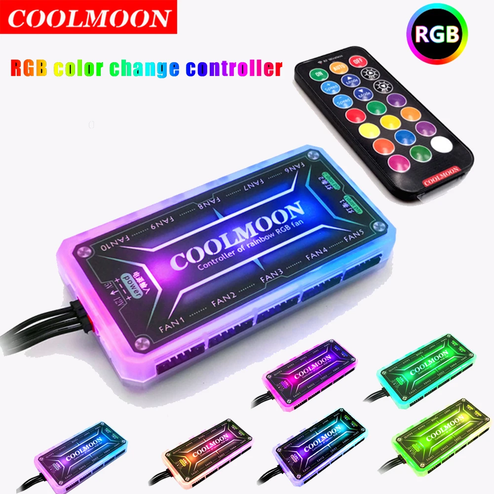 Desk Setup Usb Hub - COOLMOON pengontrol ARGB 12V 5A 6Pin