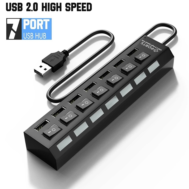 Desk Setup Usb Hub - 7 in 1 USB 3.0 Hub