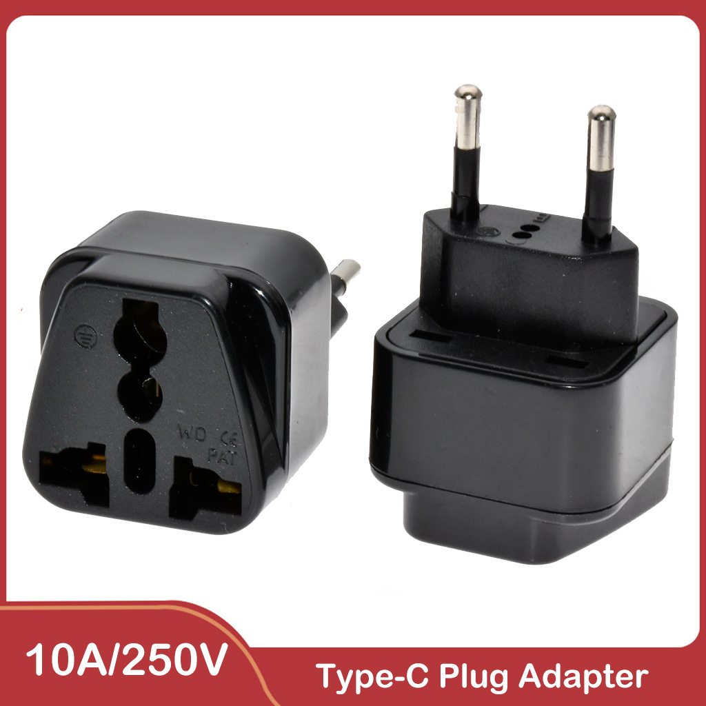 Power Strip Flat - Adaptor colokan Pin bulat 2 Universal,