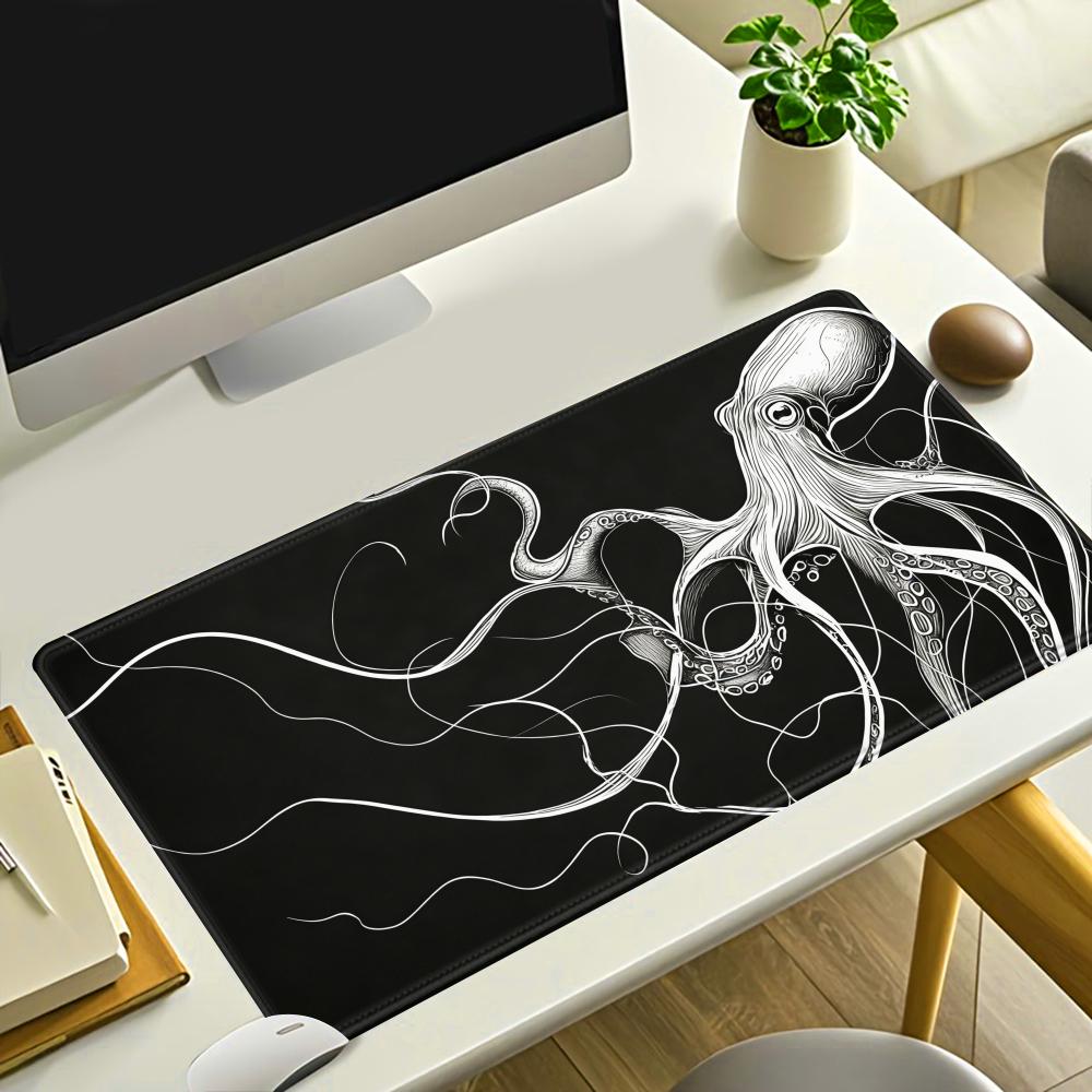 Desk Setup Black And White - HYBXAXC Octopus Mouse Pad, Alas Meja