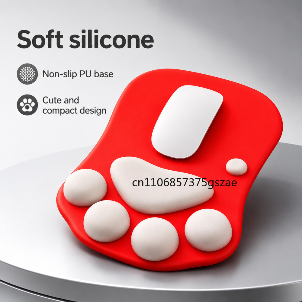 Desk Setup Mac - Alas Mouse Cakar Kucing 3D Lucu,