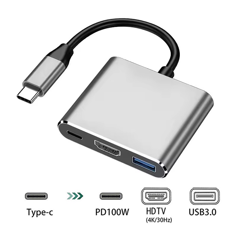 Desk Setup Usb Hub - 3 Dalam 1 USB C ke