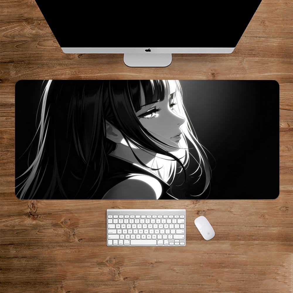 Desk Setup Gaming And Work - Alas Mouse Gadis Anime Gelap Aksesori