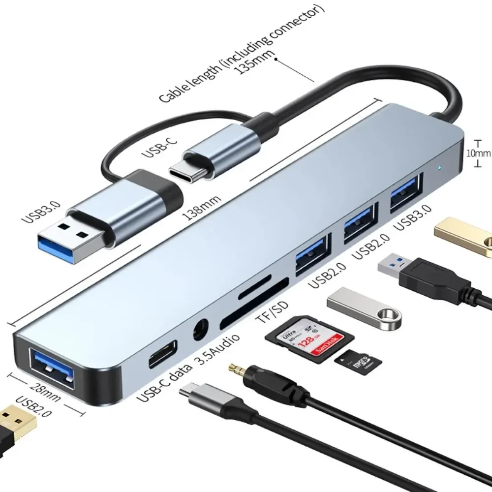 Desk Setup Usb Hub - Hub USB-C 8 In 2 dengan