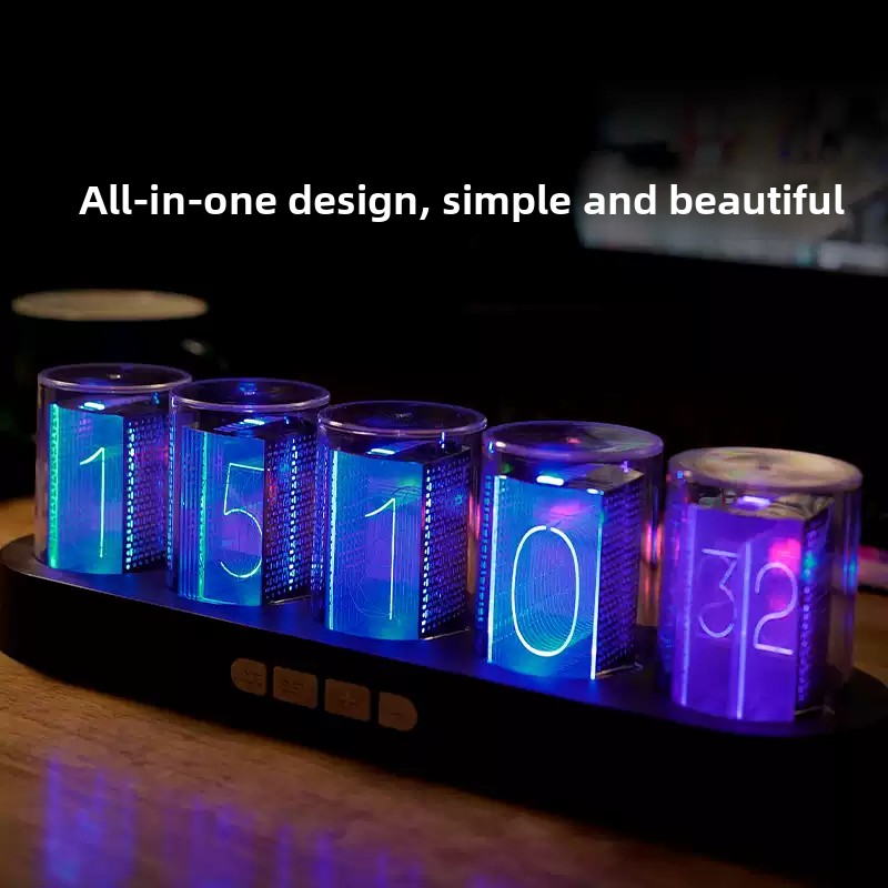 Desk Setup Tech - Jam LED Nixie Tube RGB untuk
