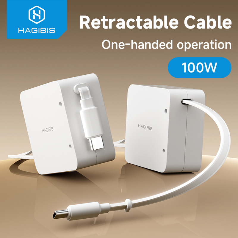 Desk Setup Mac - Kabel USB C Retractable Hagibis 100W