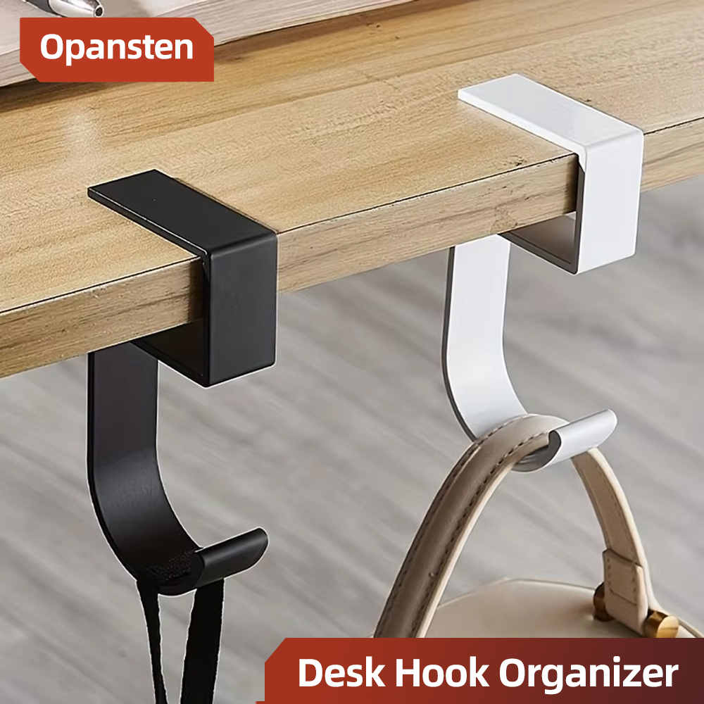 Desk Setup Black And White - Pengatur Kait Meja Aluminium Desain Anti