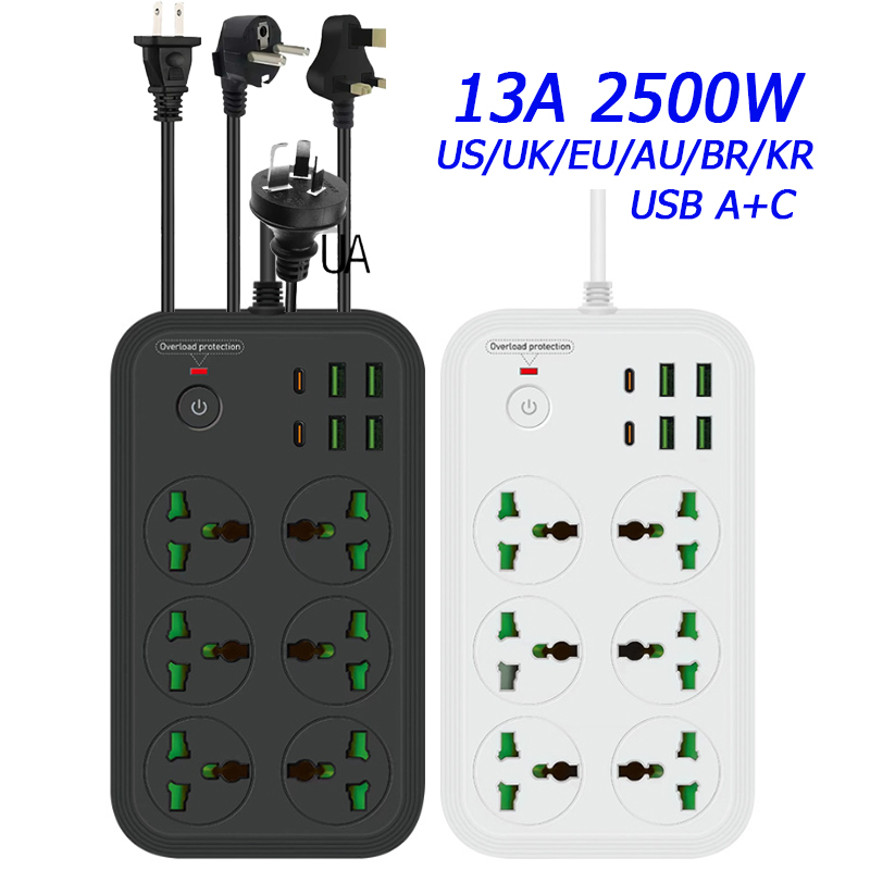 Power Strip Flat - 13A stop kontak Strip daya Universal,
