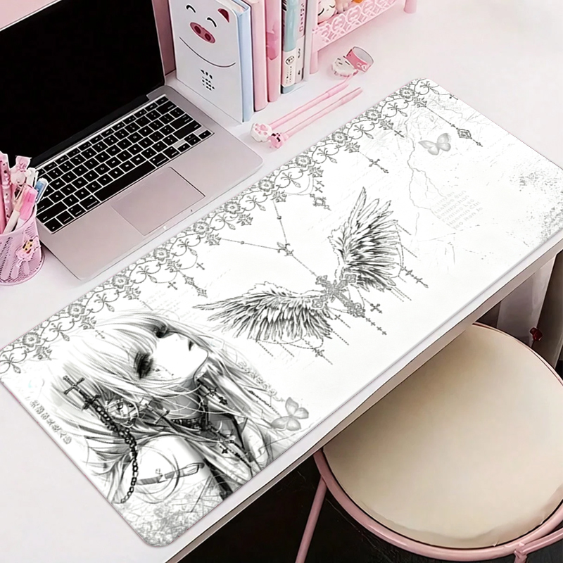 Desk Setup Carpet - Alas Mouse Kulit Hitam Putih Estetika