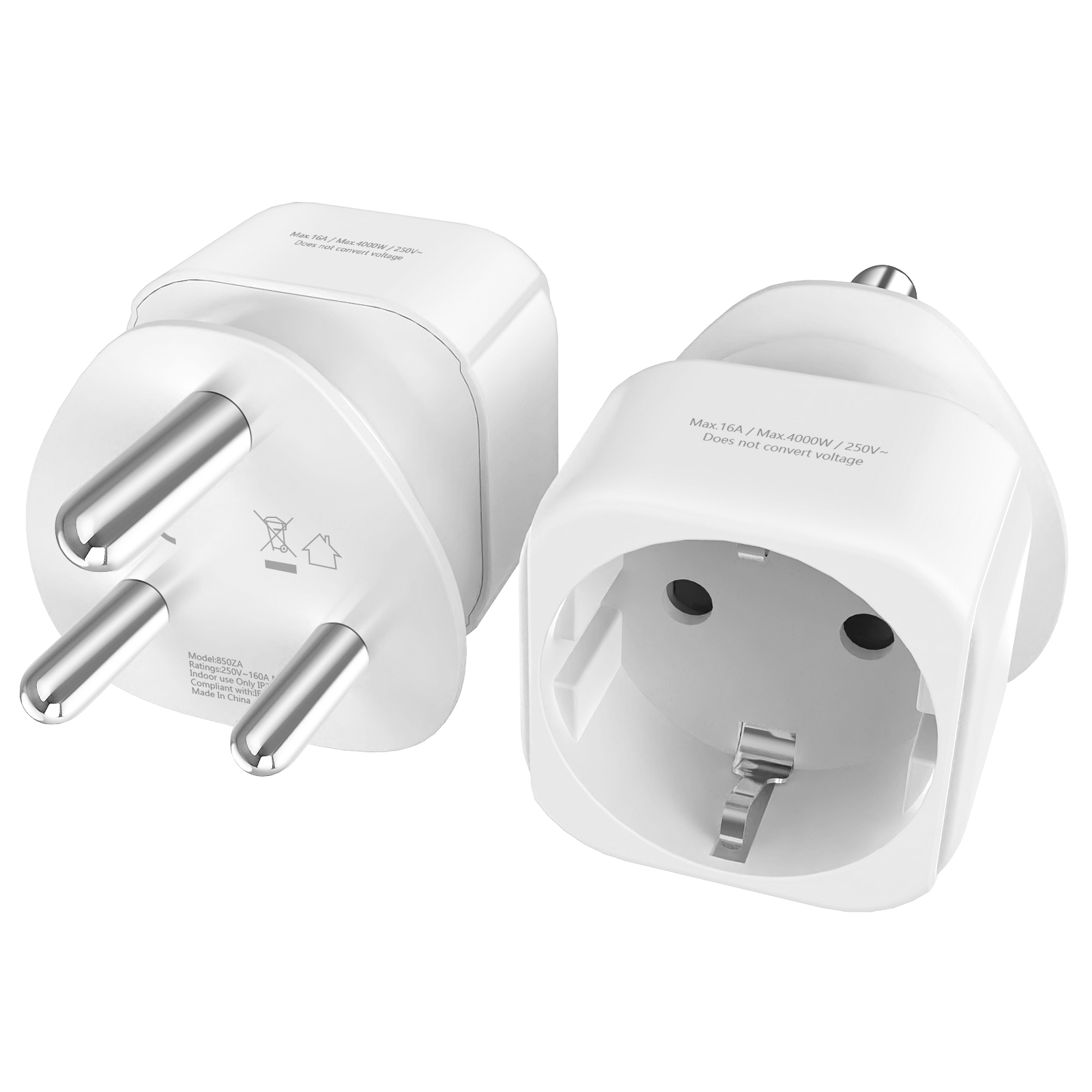 Power Strip Flat - 2 buah adaptor perjalanan Afrika Selatan,