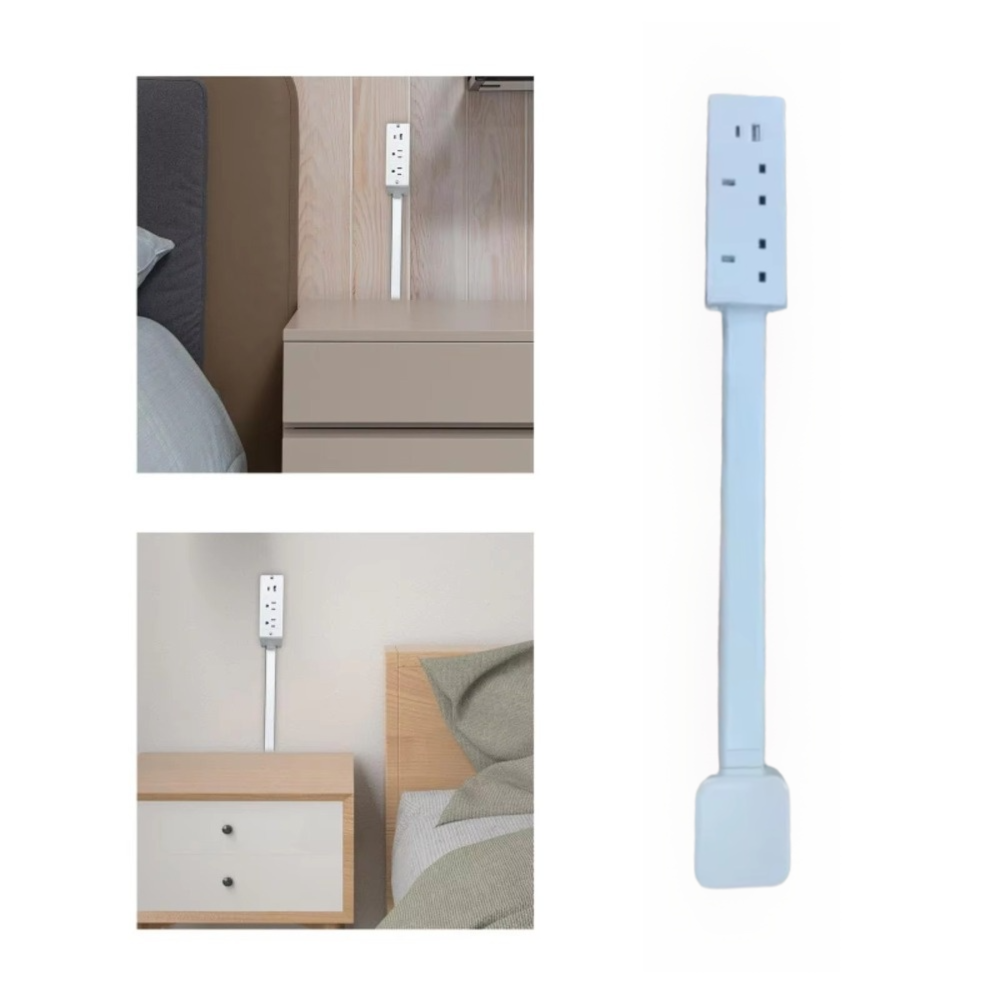 Power Strip Flat - Berputar 180 derajat ° Pemanjang Stopkontak
