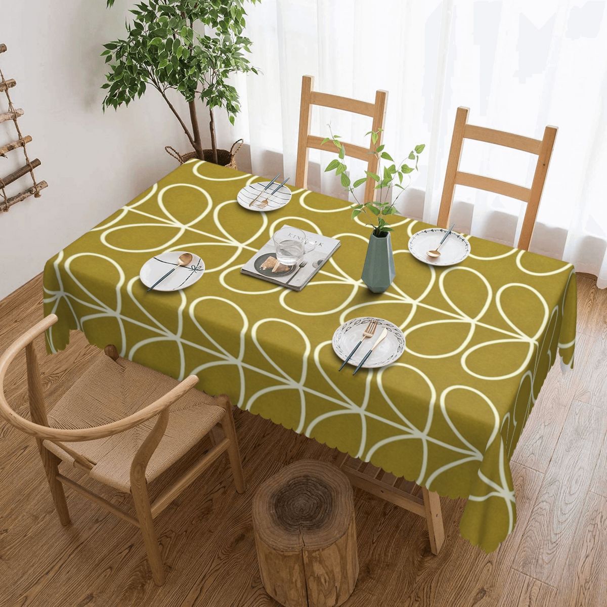Desk Setup Wallpaper - Orla Kiely taplak meja persegi panjang,