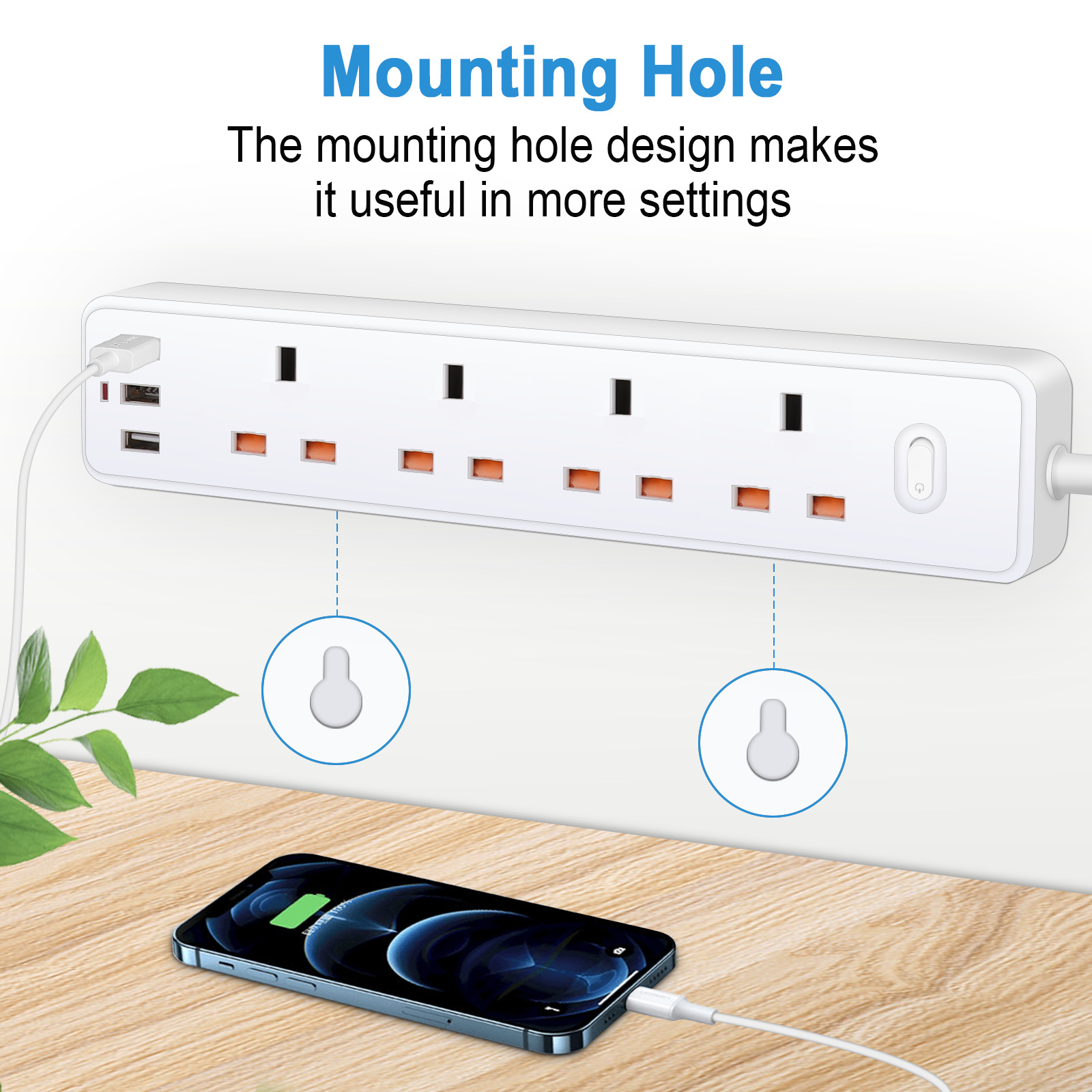 Strip daya soket listrik UK MY - Power Strip Flat ulasan dan harga
