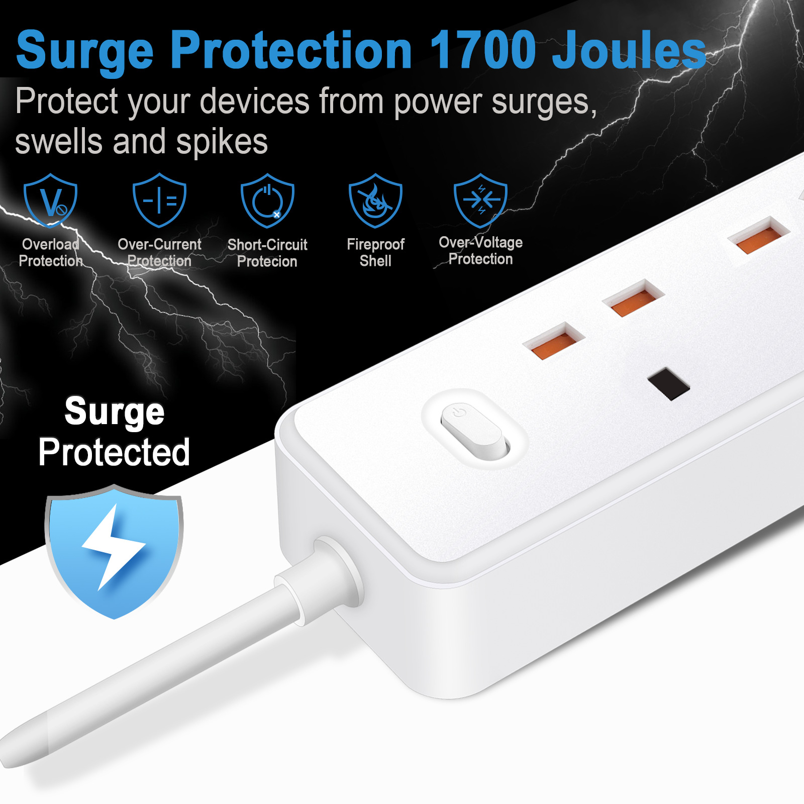 Strip daya soket listrik UK MY - Power Strip Flat ulasan dan harga