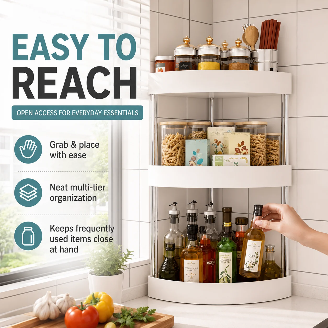 Rak Bumbu Dapur 2/3 Tingkat, R - Desk Setup Shelf ulasan dan harga
