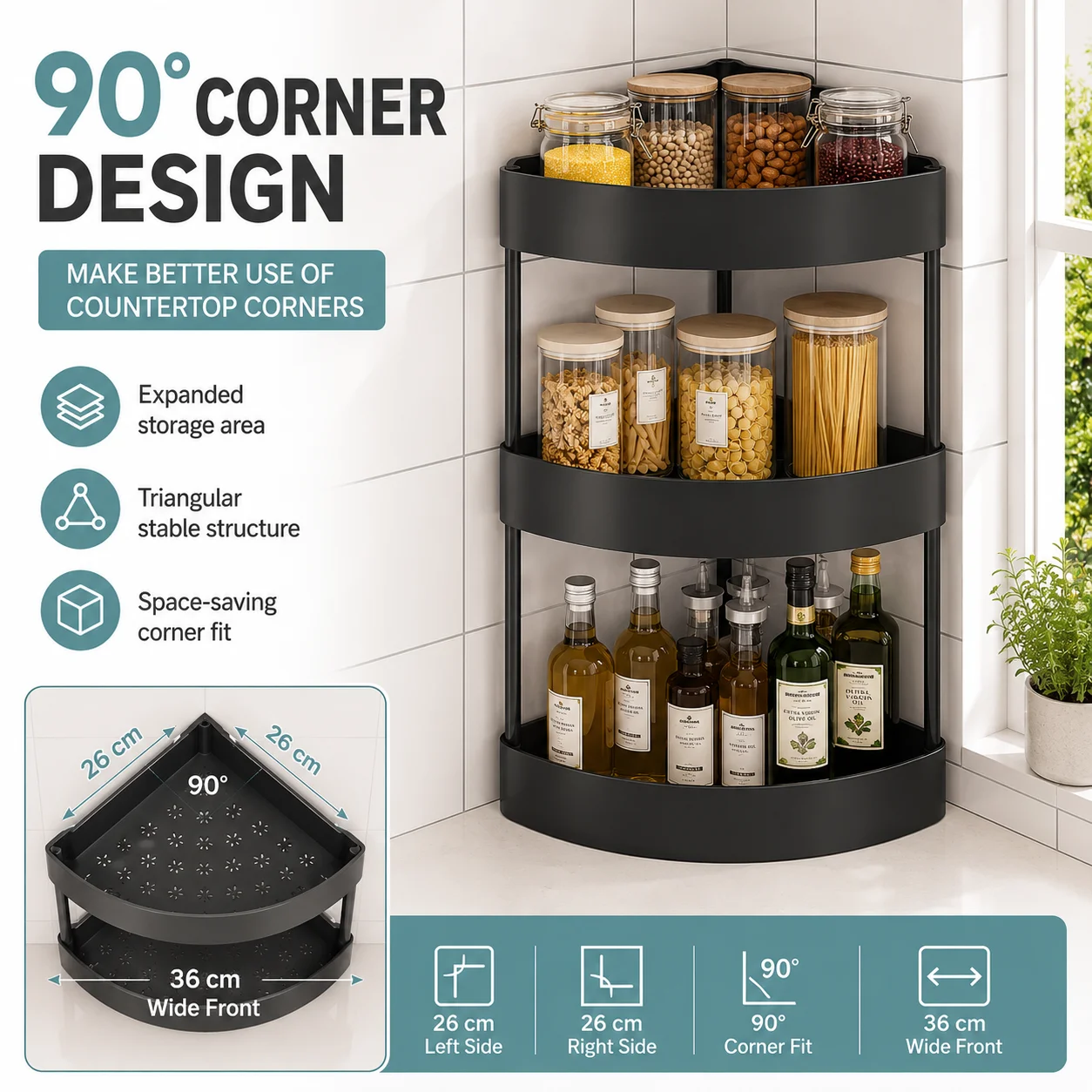 Rak Bumbu Dapur 2/3 Tingkat, R - Desk Setup Shelf ulasan dan harga