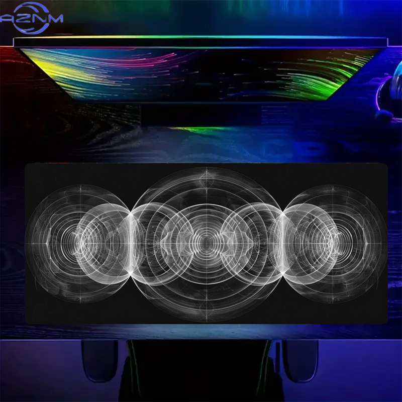 Alas Mouse Pola Spiral Hitam P - Desk Setup Black And White ulasan dan harga