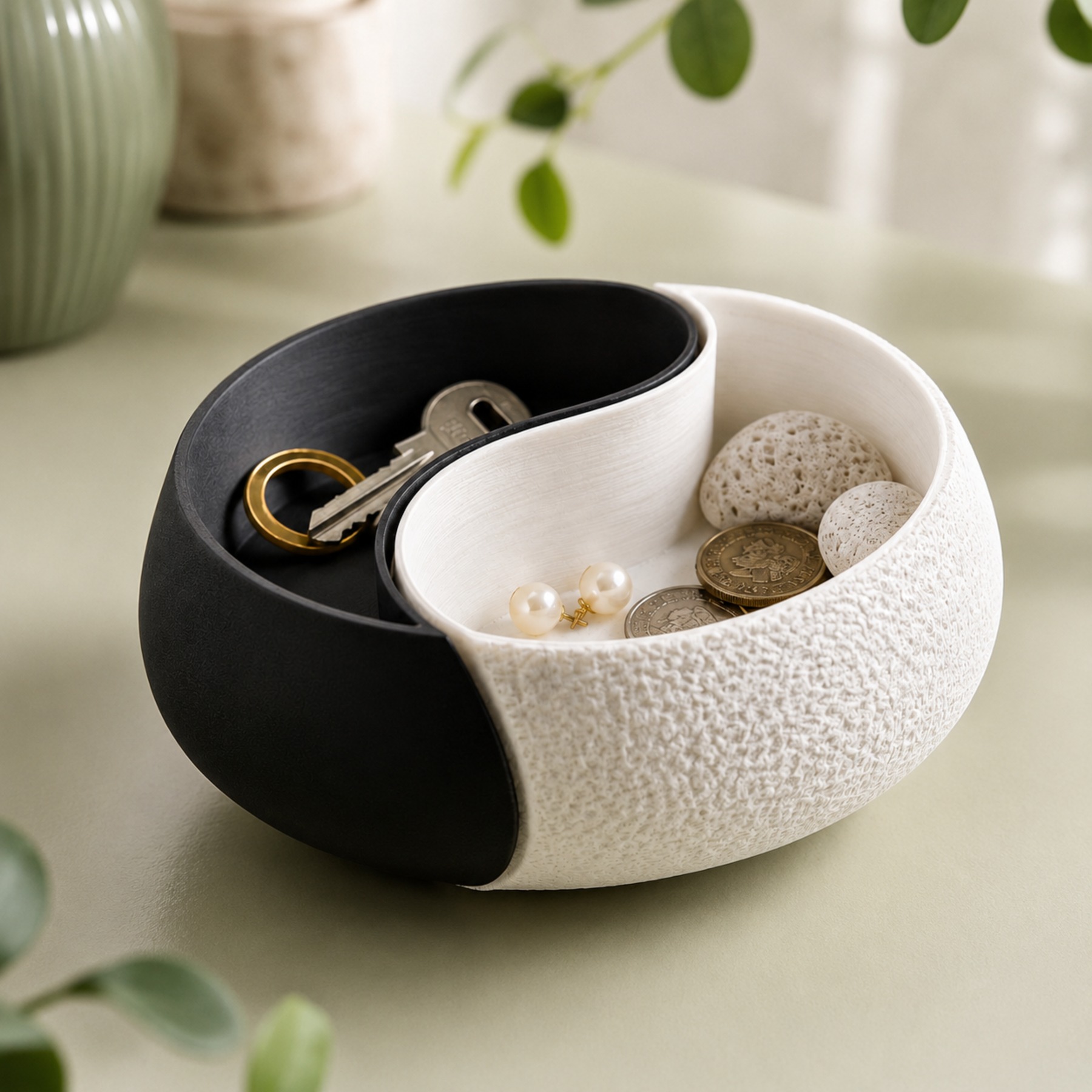 1 Buah Wadah Penyimpanan Skema - Desk Setup Black And White ulasan dan harga