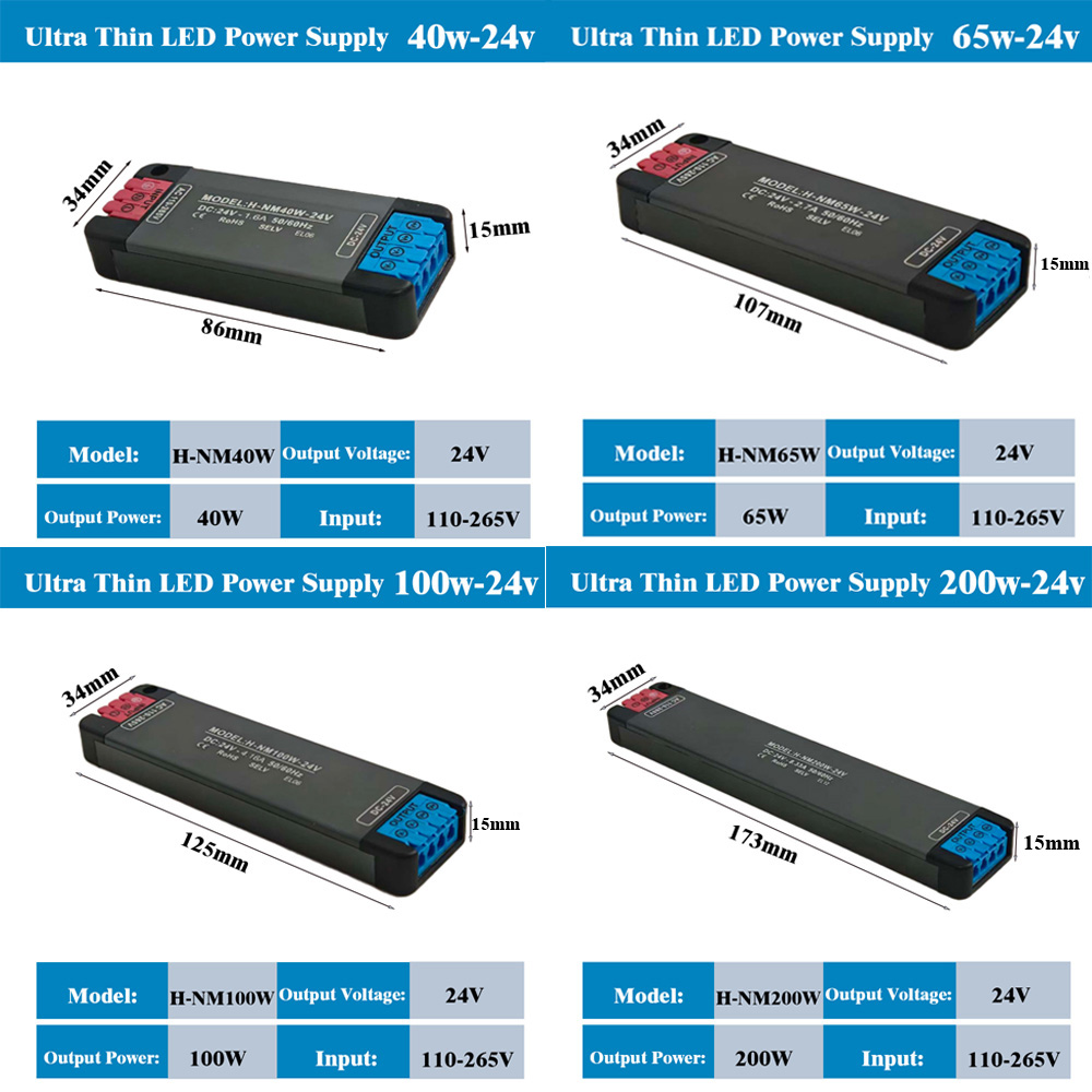 DC24V 200W 100W 65W 40W  Catu  - Power Strip Flat ulasan dan harga