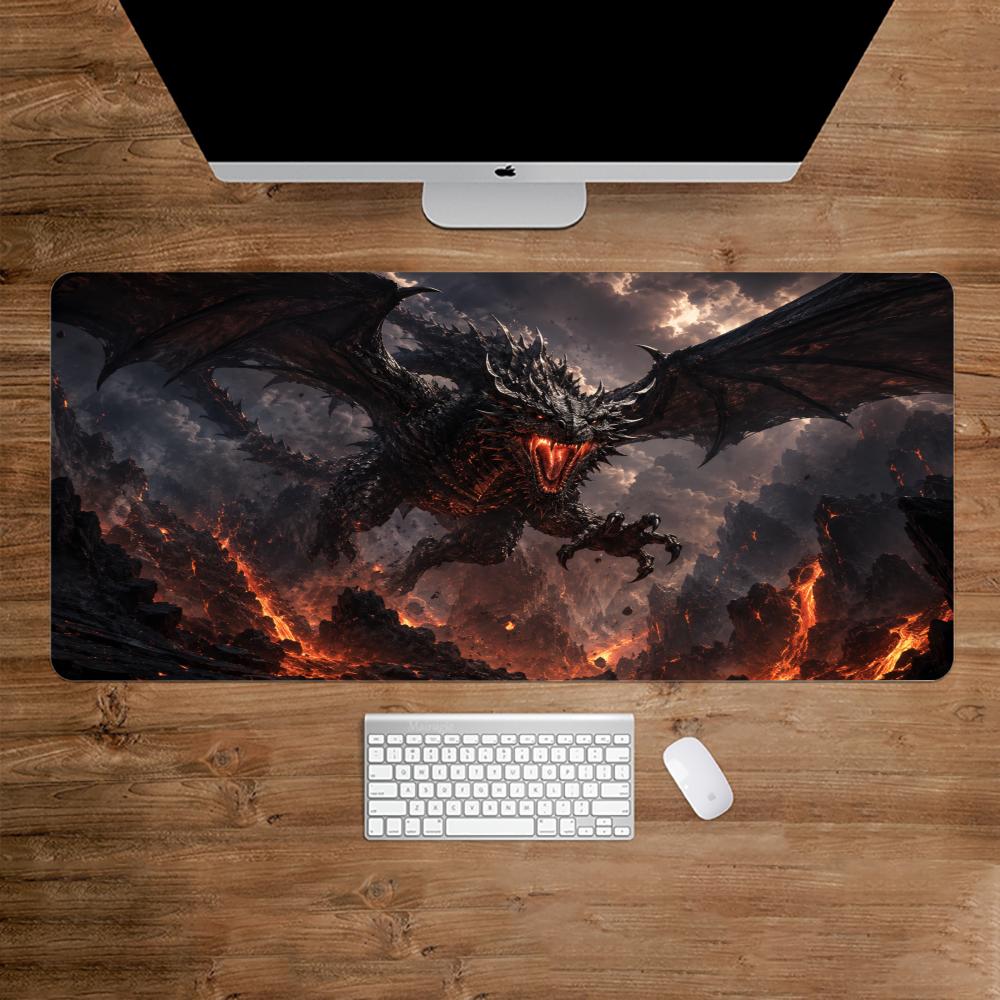 Fiery Dragon Mouse Pad Aksesor - Desk Setup Gaming And Work ulasan dan harga