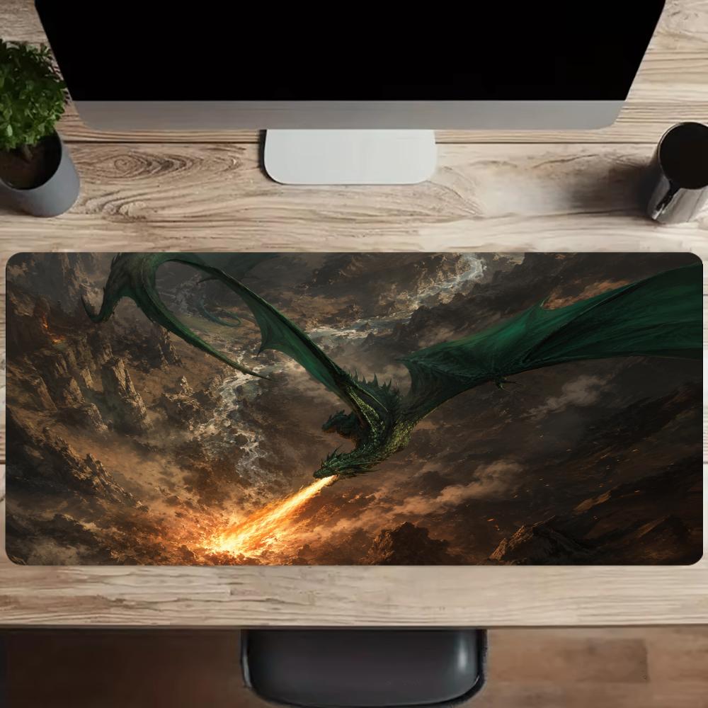 Fiery Dragon Mouse Pad Aksesor - Desk Setup Gaming And Work ulasan dan harga