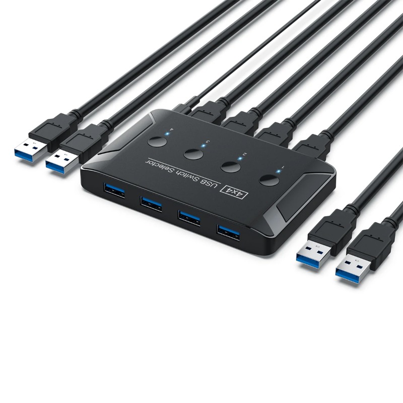 4 In 4 Out KVM USB3.0 Switch P - Desk Setup Usb Hub ulasan dan harga