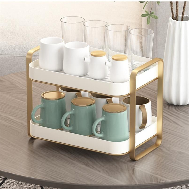 Rak Organizer Cangkir 2 Tingka - Desk Setup Shelf ulasan dan harga