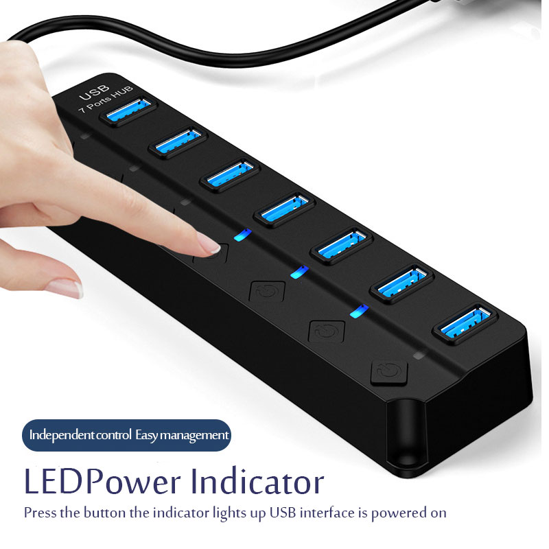 Adaptor Daya USB 3.0 4/7 Port  - Desk Setup Usb Hub ulasan dan harga