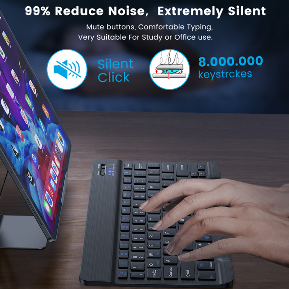 Keyboard Mini Bluetooth Nirkab - Desk Setup Ipad ulasan dan harga