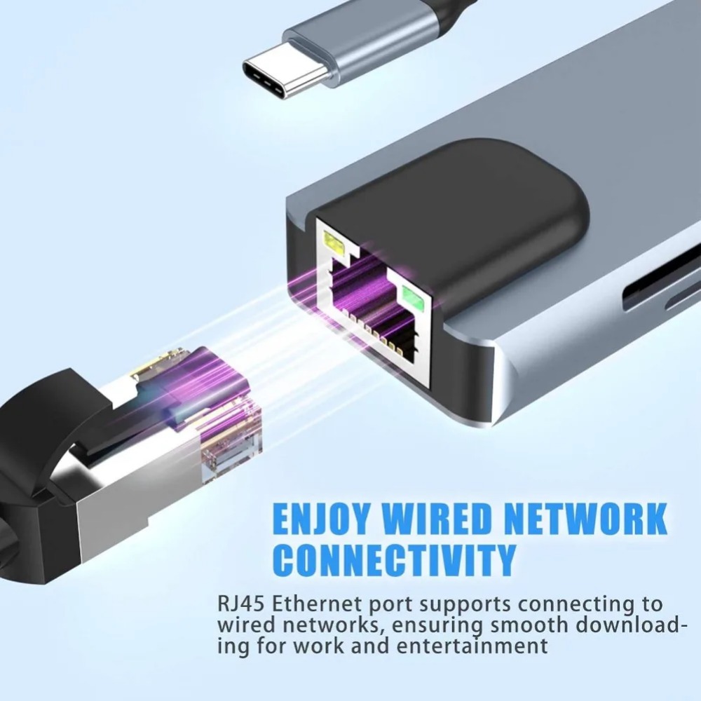 USB C Hub 8/7 in 1 4K HDMI Ada - Desk Setup Usb Hub ulasan dan harga