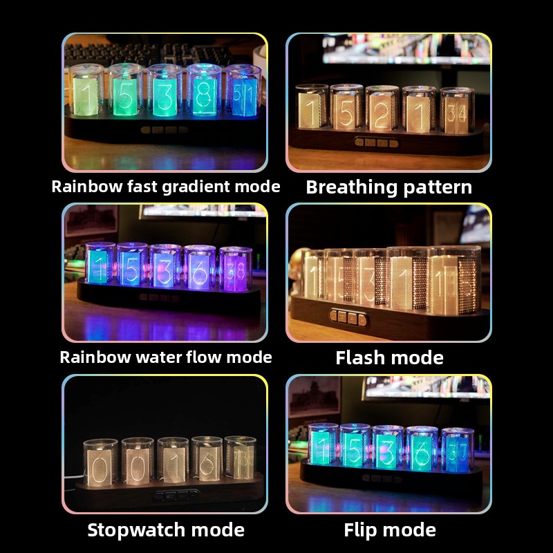 Jam LED Nixie Tube RGB untuk D - Desk Setup Tech ulasan dan harga