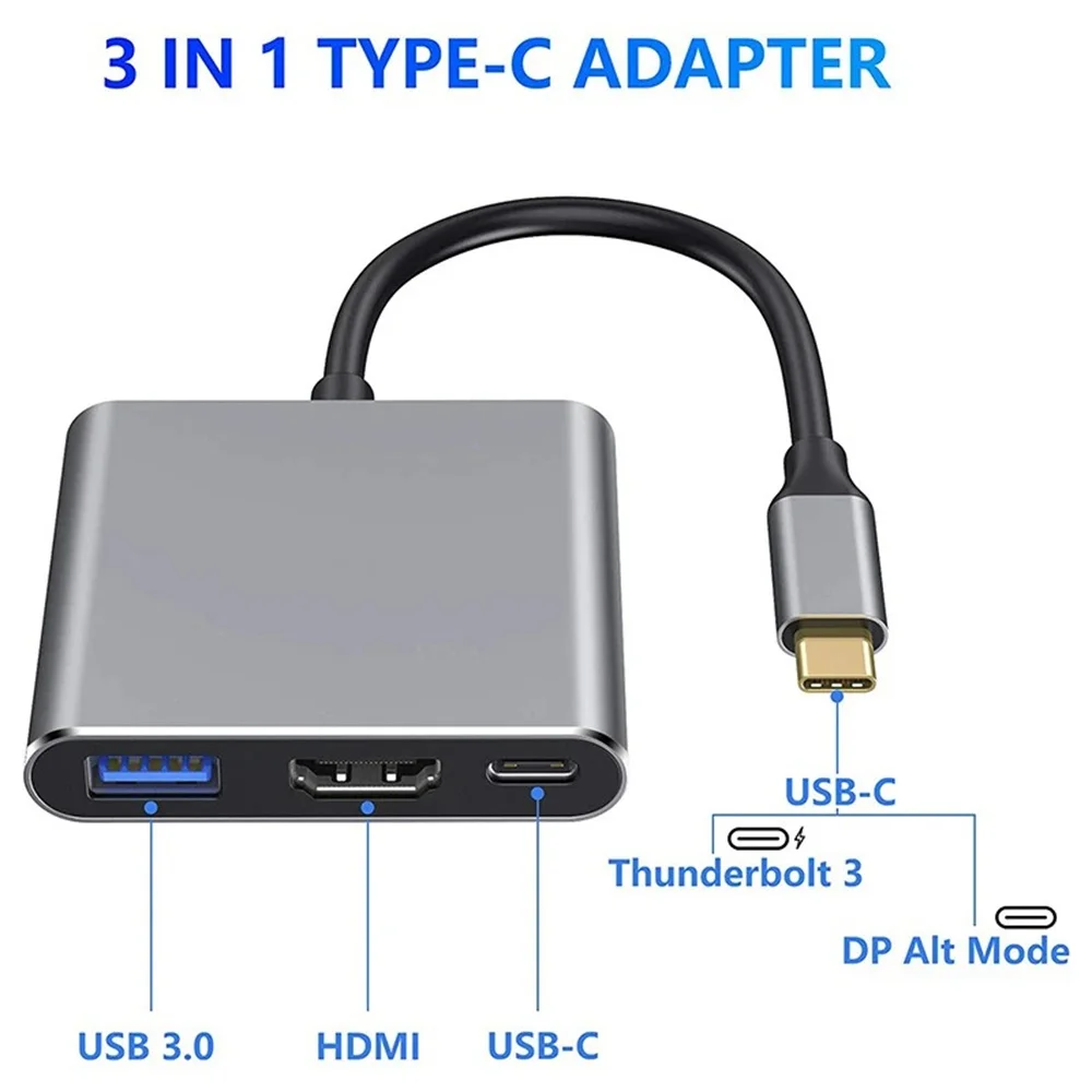 USB C HUB 3-in-1 Multiport Ada - Desk Setup Usb Hub ulasan dan harga