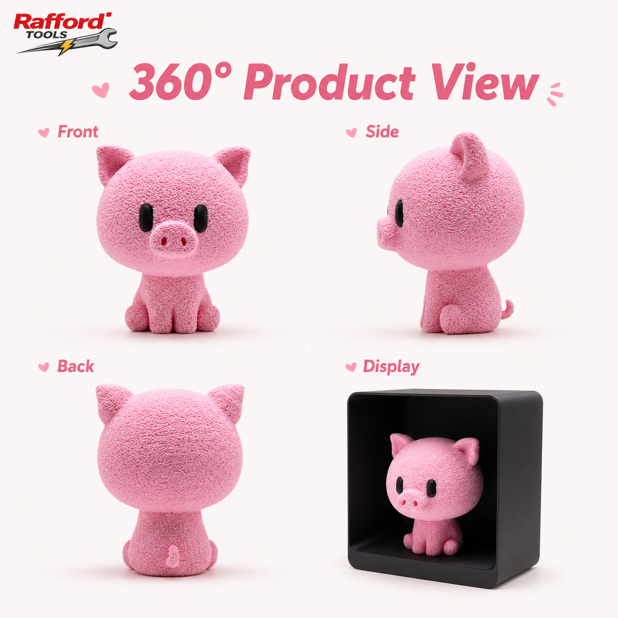 Figurine Babi Pink Berbulu Luc - Desk Setup Shelf ulasan dan harga