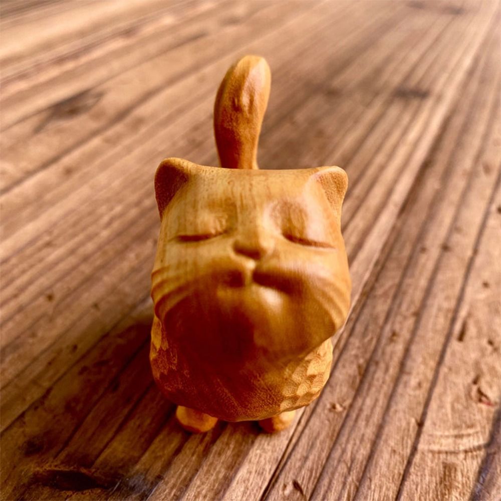 Hadiah Ornamen Kucing Kayu Kay - Desk Setup Nature ulasan dan harga