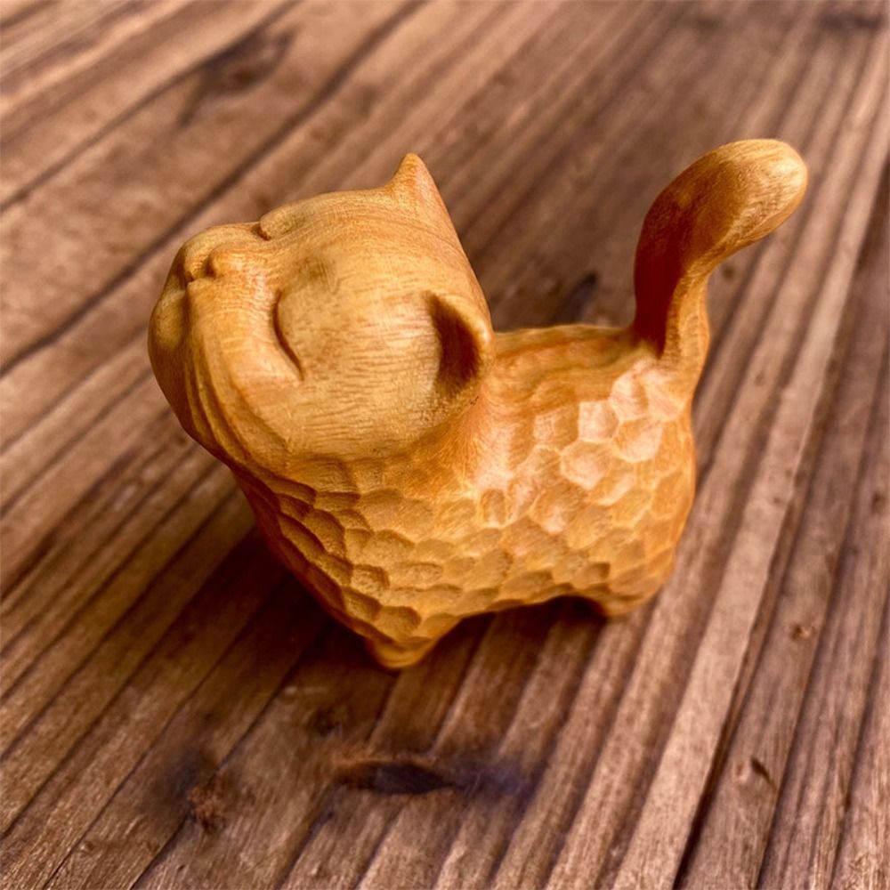 Hadiah Ornamen Kucing Kayu Kay - Desk Setup Nature ulasan dan harga