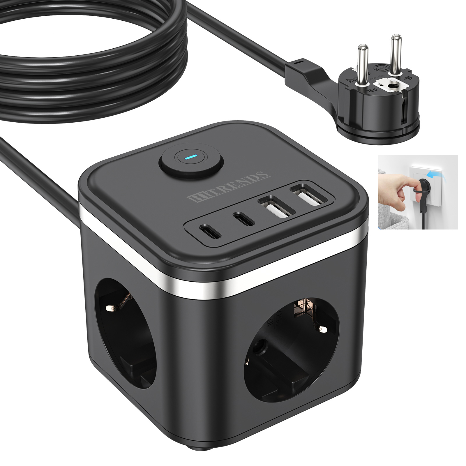 Kubus Strip Daya Steker Datar  - Power Strip Flat ulasan dan harga