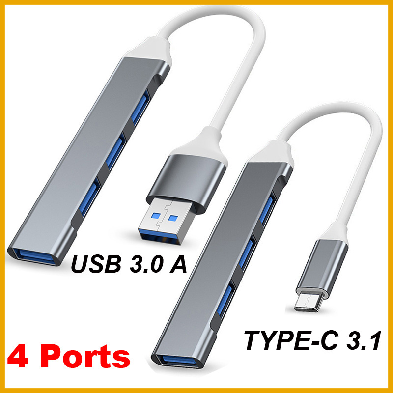 USB 3.0 TYPE-C 3.1 4 Port USB  - Desk Setup Usb Hub ulasan dan harga