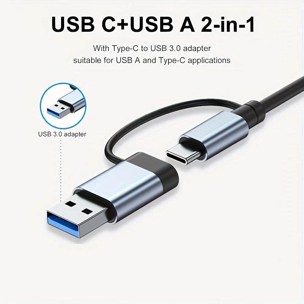 2 In 1 USB3.0 Hub 7 Port Tipe  - Desk Setup Usb Hub ulasan dan harga