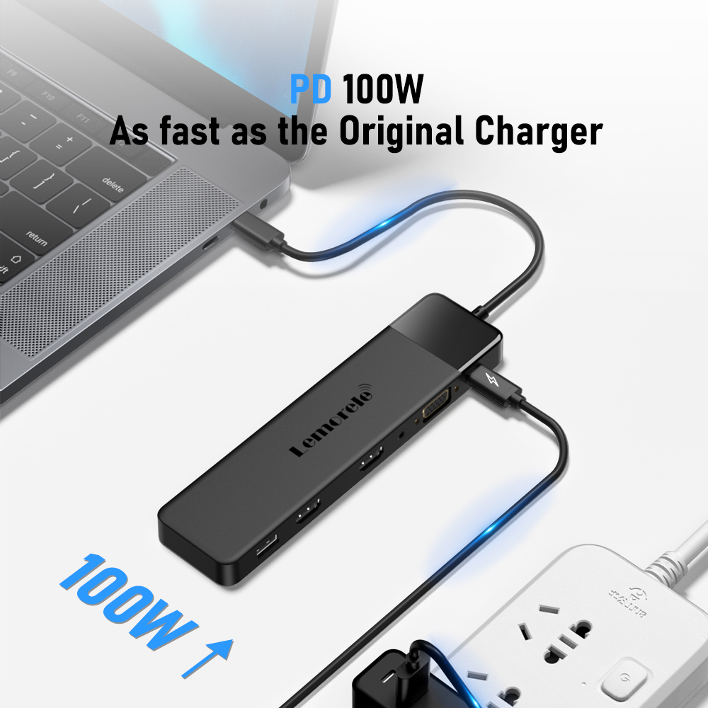 Lemorele 13-in-1 USB C HUB 4K3 - Desk Setup Usb Hub ulasan dan harga