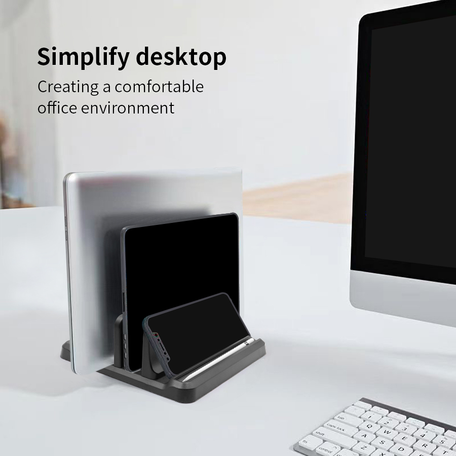 Dudukan Laptop Vertikal Plasti - Desk Setup Mac ulasan dan harga