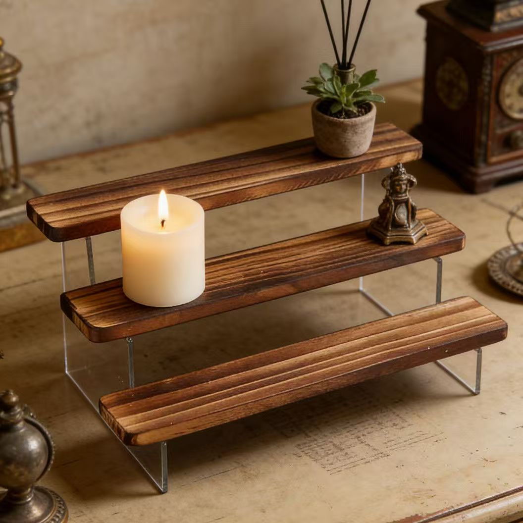 Rak Pajangan Kayu Bakar, Rak P - Desk Setup Shelf ulasan dan harga
