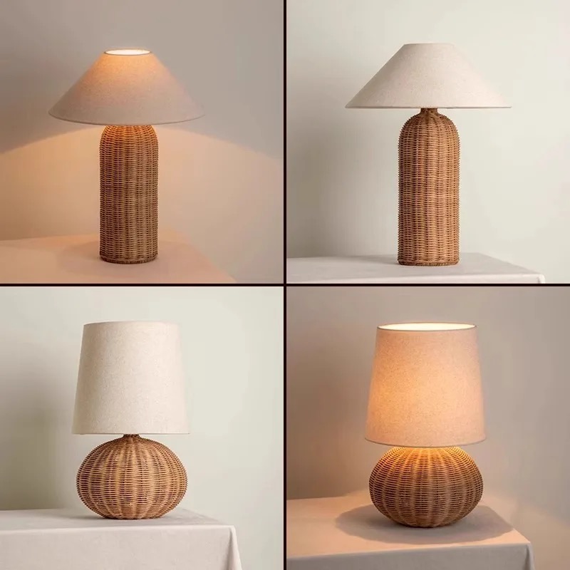 Lampu Meja Rotan Vintage Wabi- - Desk Setup Wallpaper ulasan dan harga