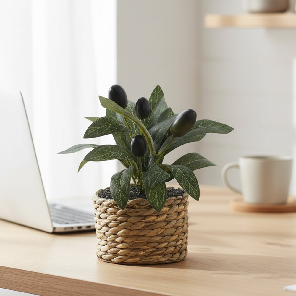 Tanaman Buatan Pohon Zaitun Sa - Desk Setup Shelf ulasan dan harga