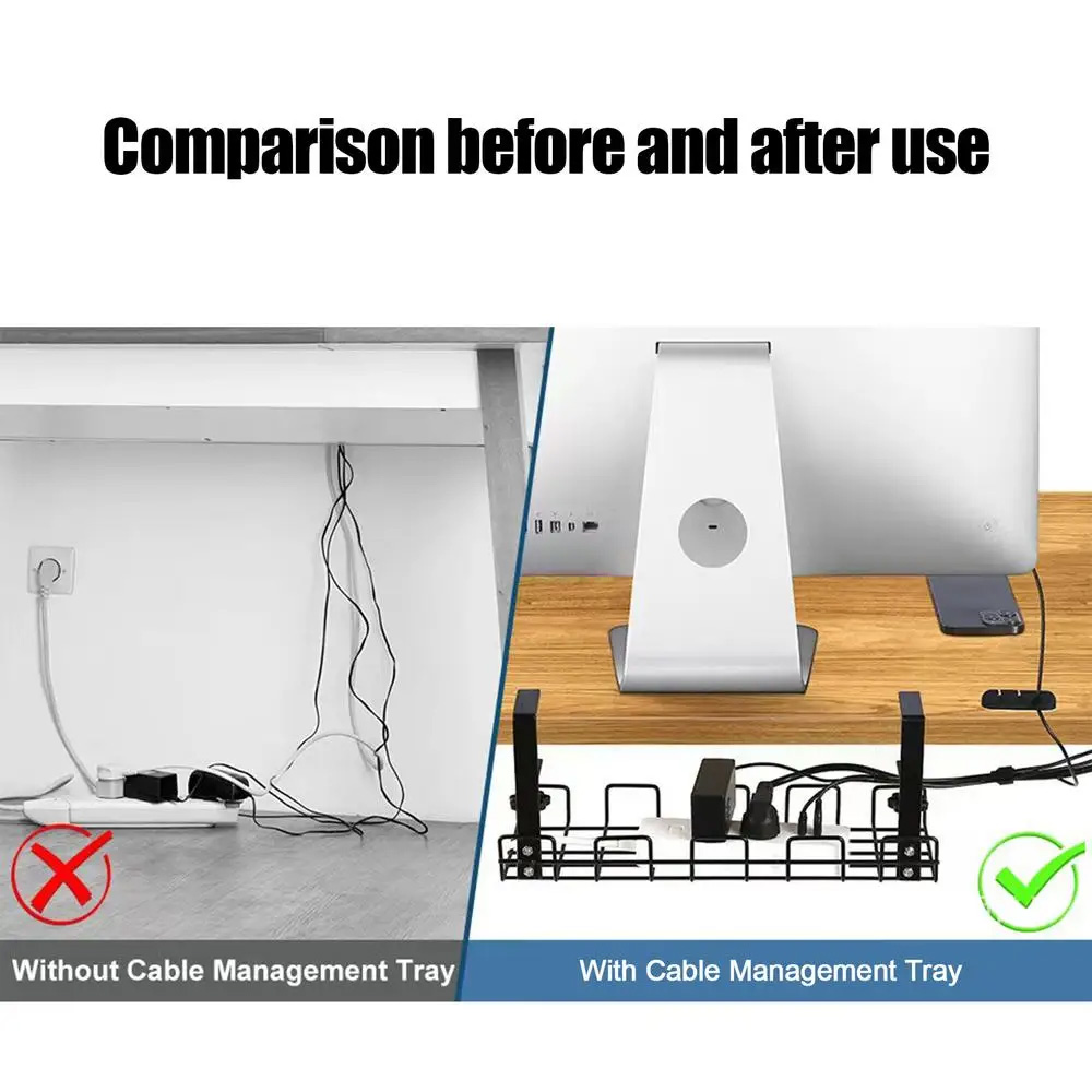 Kotak Pengelola kabel di bawah - Desk Setup Shelf ulasan dan harga