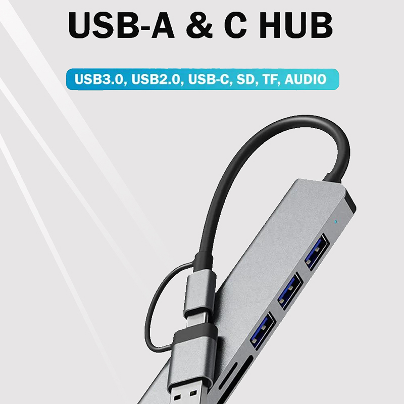 8 in 2 USB Type C HUB Docking  - Desk Setup Usb Hub ulasan dan harga