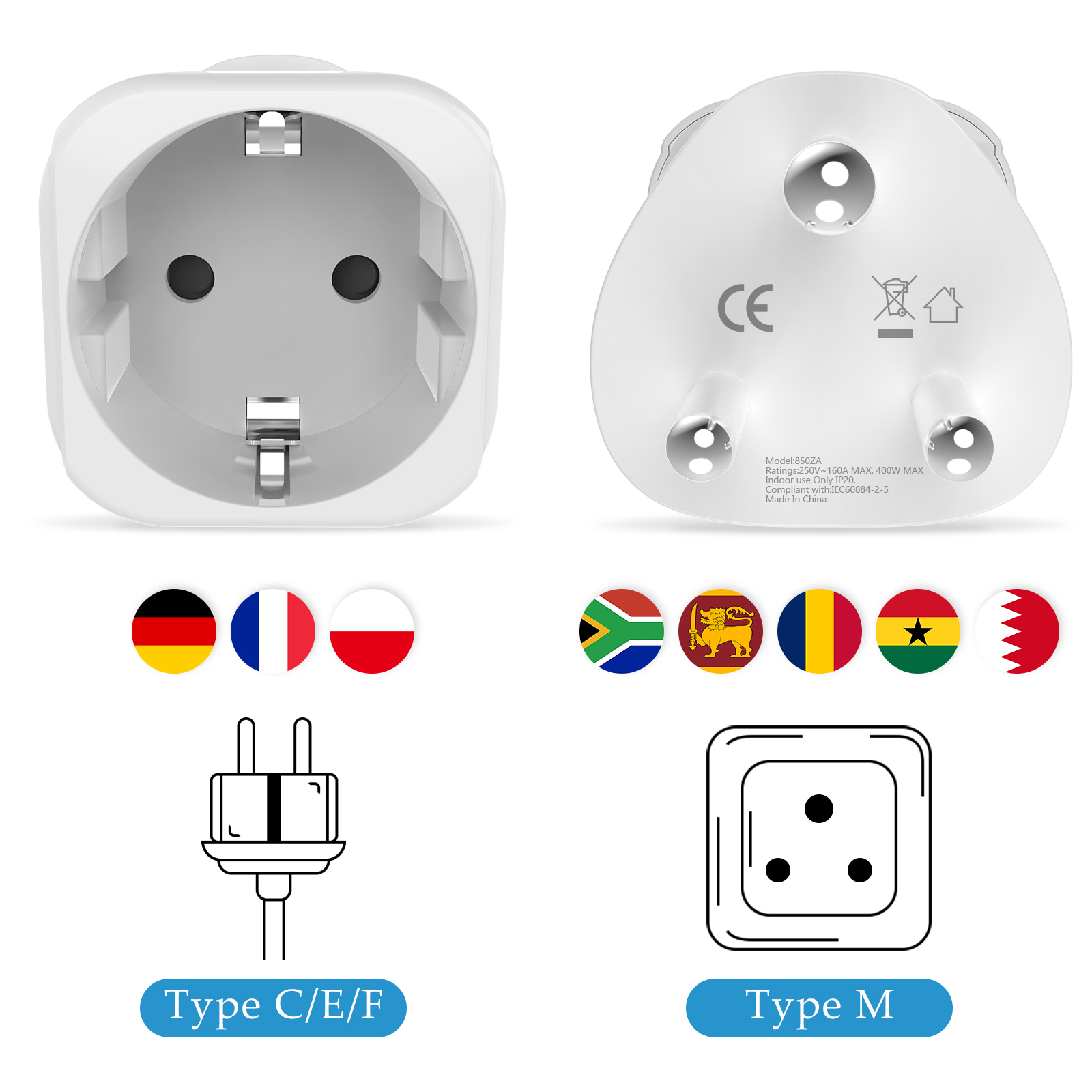 2 buah adaptor perjalanan Afri - Power Strip Flat ulasan dan harga