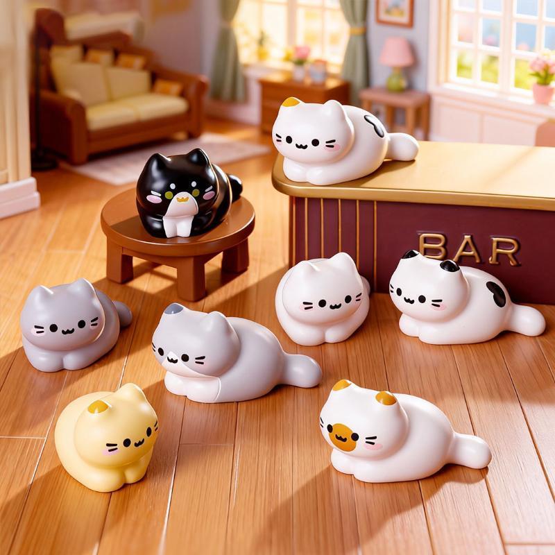 8 Buah Patung Miniatur Kucing  - Desk Setup Nature ulasan dan harga